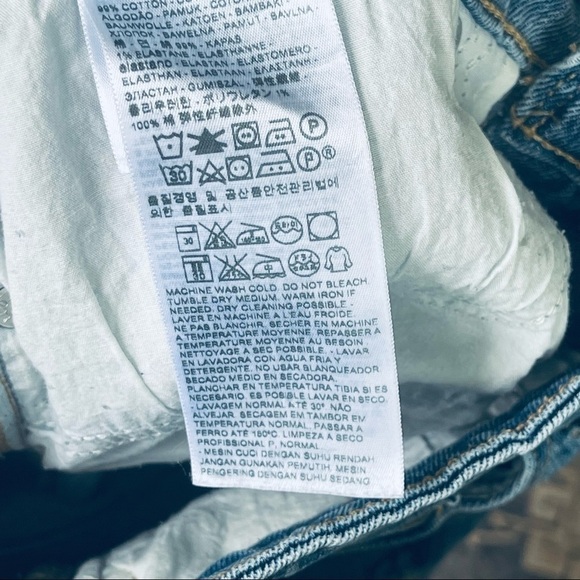 LEVI’S Denim Jeans 711 Skinny Medium Blue Wash Size 27 gray raw distress - Picture 11 of 16